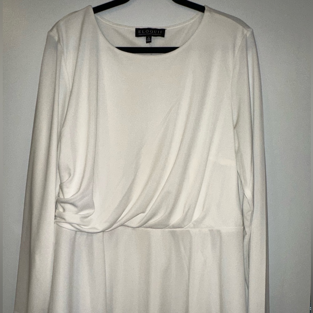 White Eloquii Peplum Top